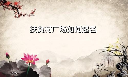 扶贫村广场如何起名