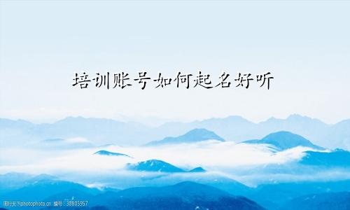 培训账号如何起名好听
