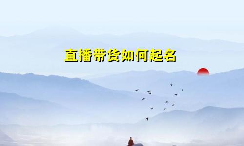 直播带货如何起名