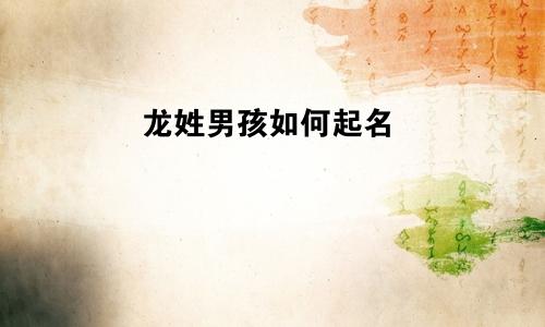 龙姓男孩如何起名