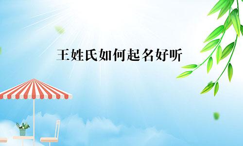 王姓氏如何起名好听