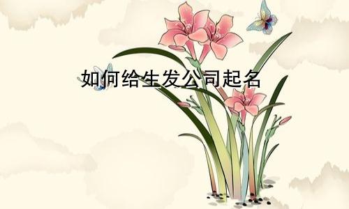 如何给生发公司起名