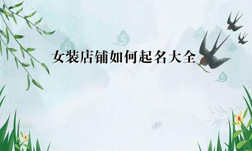 女装店铺如何起名大全