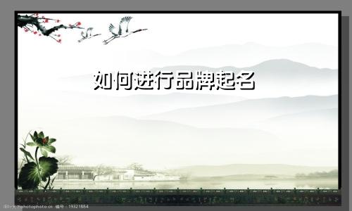 如何进行品牌起名