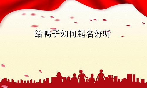 给鸭子如何起名好听