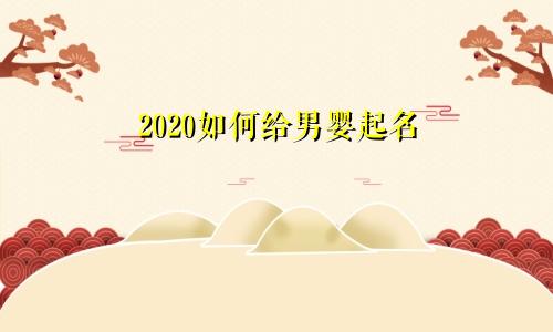 2020如何给男婴起名