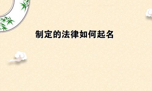 制定的法律如何起名