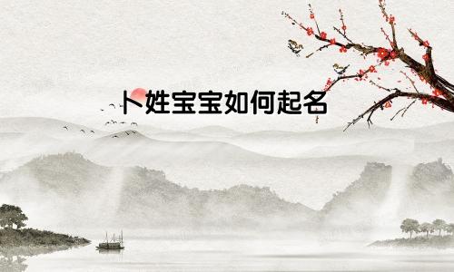 卜姓宝宝如何起名