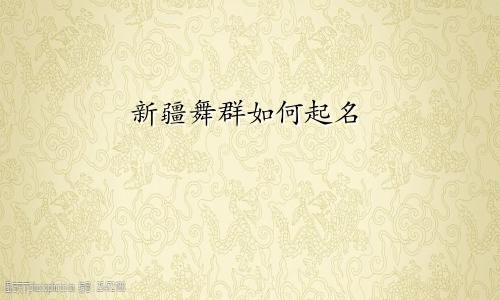 新疆舞群如何起名